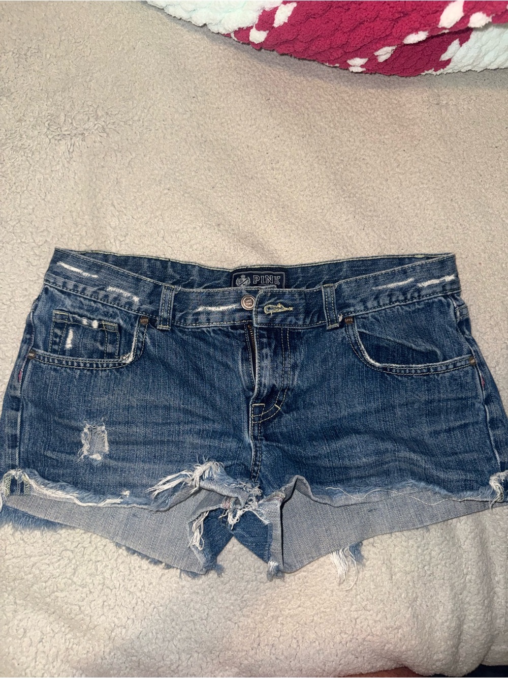 Vintage low-rise PINK denim shorts